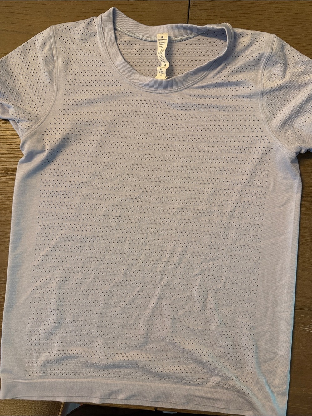 lululemon athletica Light Lavender Perforated Crew Tee